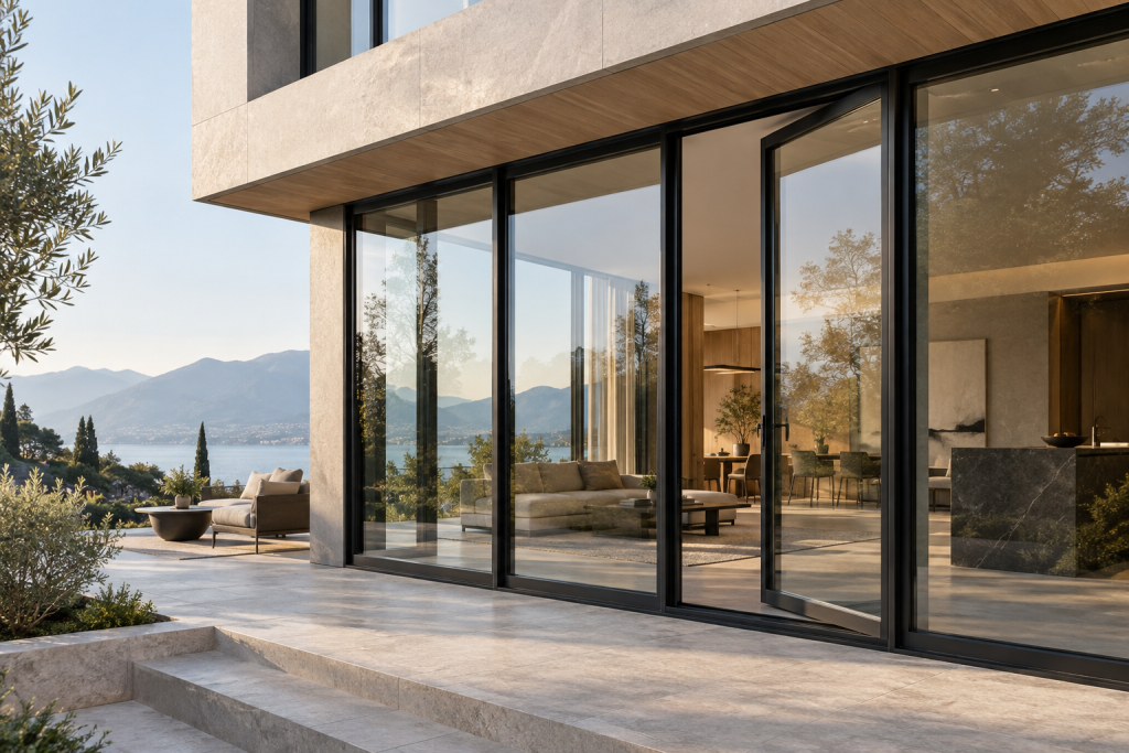 Premium aluminum window system on a contemporary residence