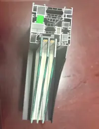 Profile section with insulated glass detail