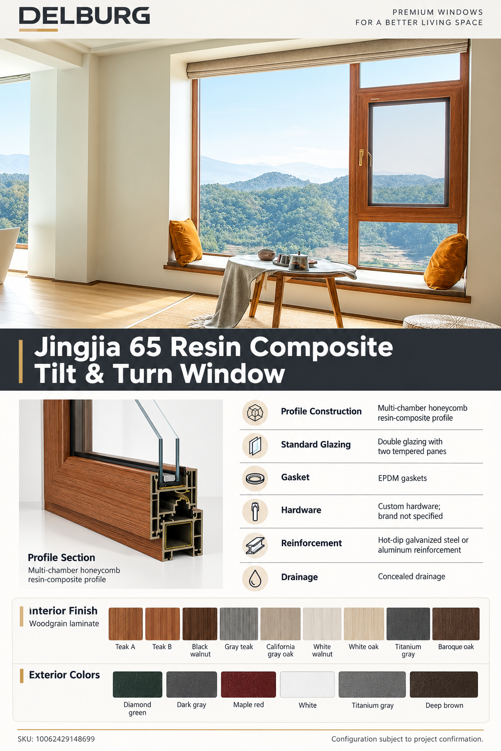 DURABLE Jingjia 65 Resin Composite Tilt & Turn Window — English product information