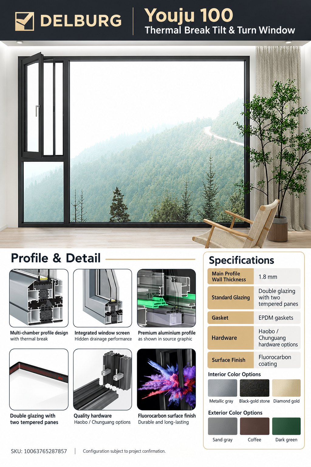 DURABLE Youju 100 Thermal Break Tilt & Turn Window — English product information